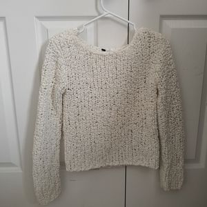 H&M white textured sweater